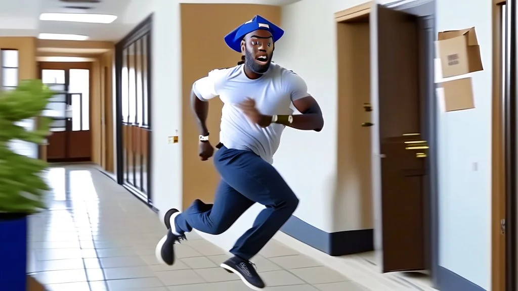 suspiciously looking Tyrone runs away with small delivered package apartment mailroom