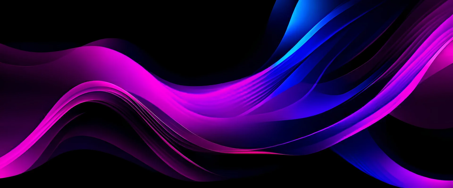Purple magenta pink blue abstract color wave black background grainy texture banner website header design