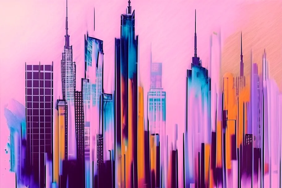 watercolour cityscape