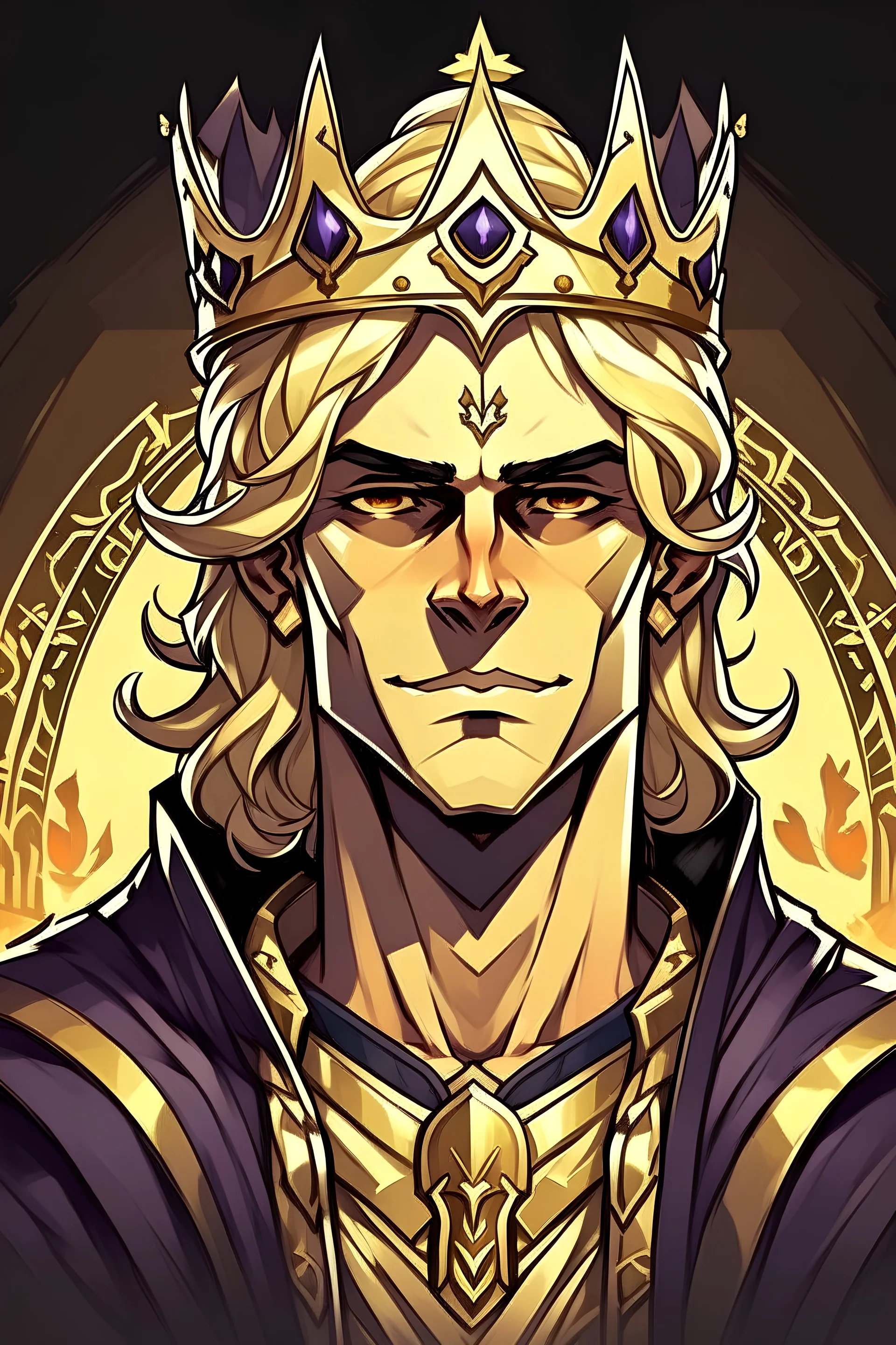 handsome blond king for dnd setting crown