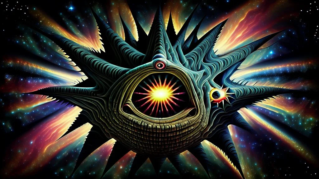 optical illusion giant space star monster