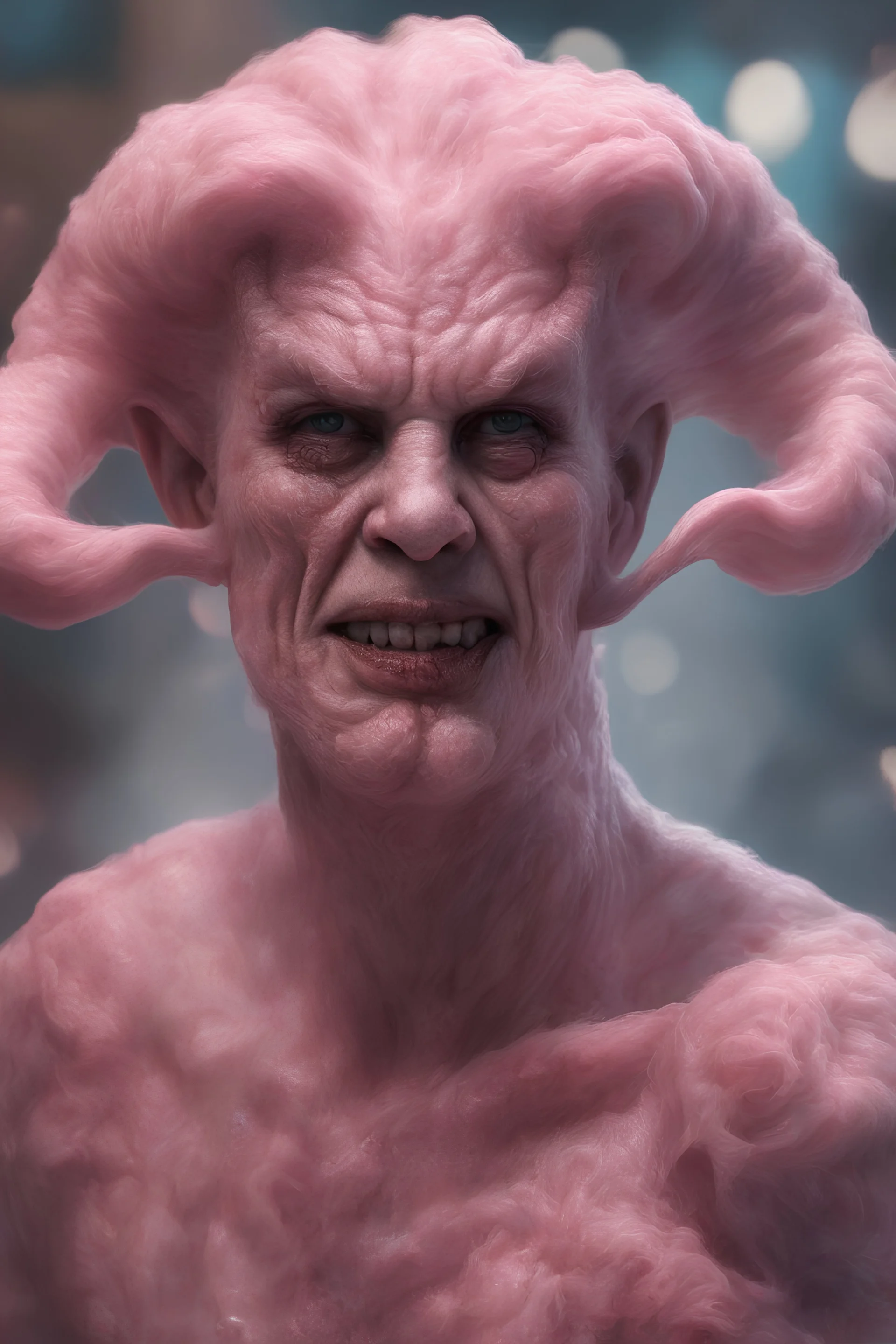 devil cotton candy, by Pedro Berruguete, by Carel van Mander, detailed face features, sharp eyes, soft skin, award winning, intrincate details, 8k, extremely detailed, delicate detail, painstaking attention to detail, highly detailed, ultra realistic, cinematic, dynamic, perfect face, fascinating, delicate, overwhelming, unique