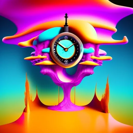 Surreal Dreamscape*: Generate a dreamlike scene with melting clocks, distorted objects, and vibrant colors, inspired by Salvador Dalí's works.