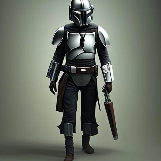 upper body photorealistic mandalorian, cinematic lighting, intricate