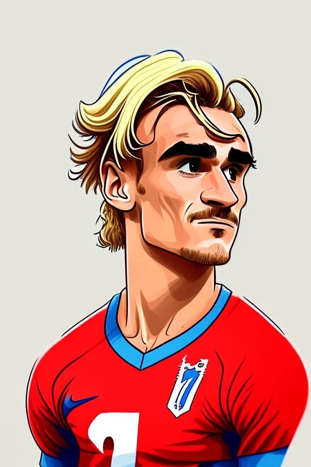 Antoine Griezmann French football player ,cartoon 2d