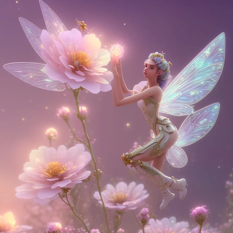 subtle transparent fairy flower in a galactic ambiance, delicate colors, in the foreground, full of details, smooth，soft light atmosphere, light effect，vaporwave colorful, concept art, smooth, extremely sharp detail, finely tuned detail, ultra high definition, 8 k, unreal engine 5, ultra sharp focus