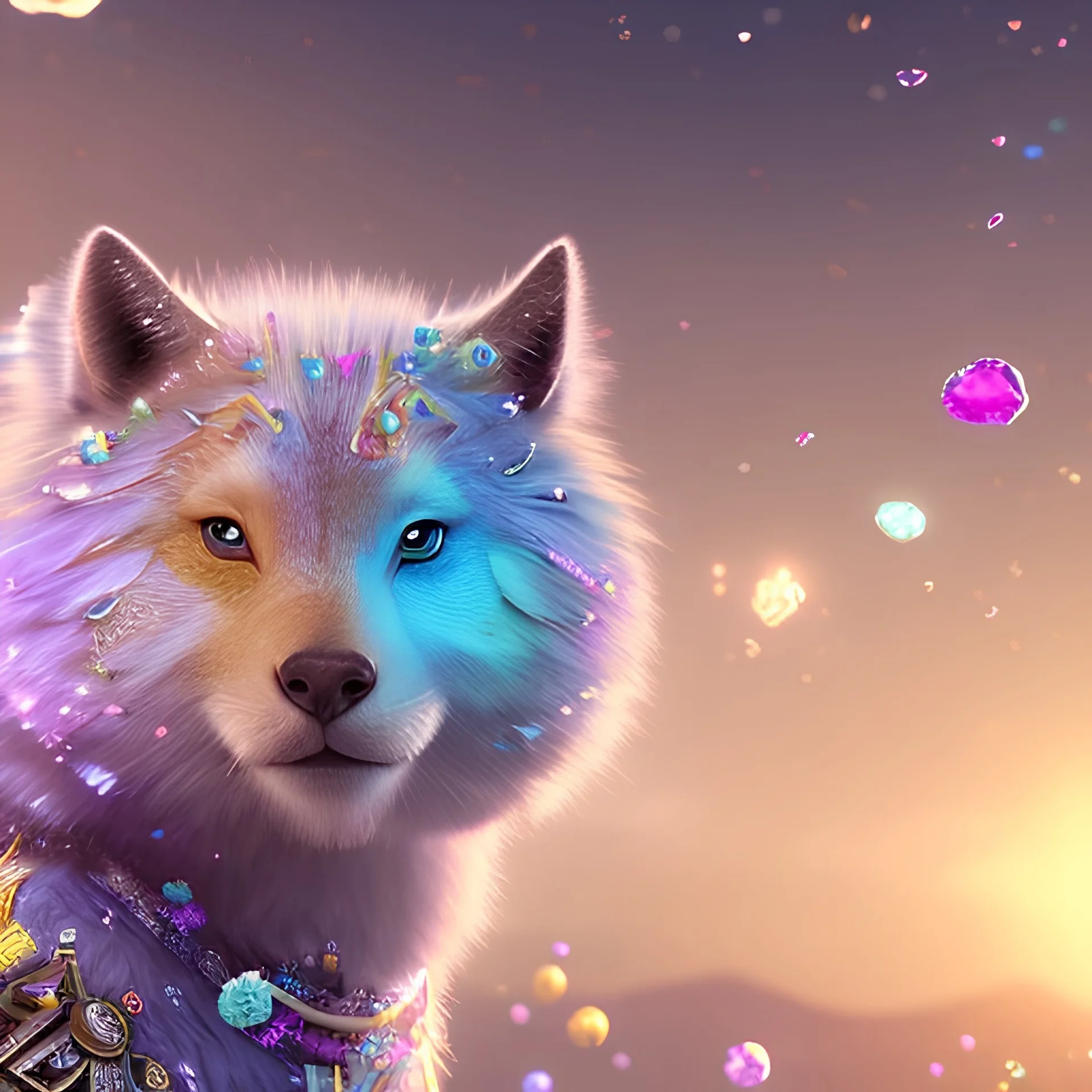 blu and violet landsacape with multicolored crystals falling from the sky, full of details, smooth, bright sunshine，soft light atmosphere, light effect，vaporwave colorful, concept art, smooth, extremely sharp detail, finely tuned detail, ultra high definition, 8 k, unreal engine 5, ultra sharp focus