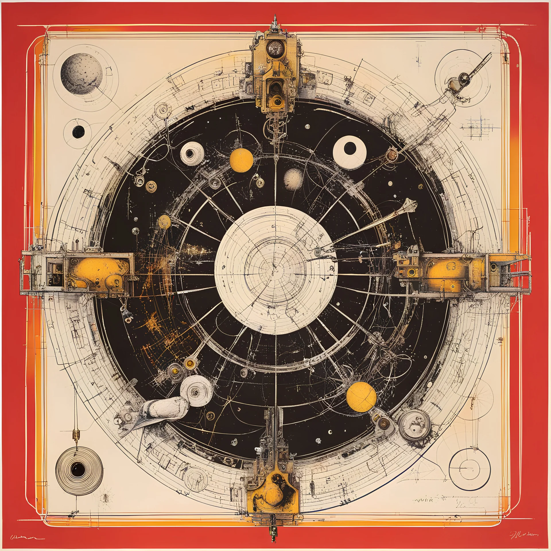 "Data Vivisection", otherworldly language glyphs, abstract surreal sci-fi, by Graham Sutherland and Stephen Gammell, silkscreened mind-bending illustration; dramatic sci-fi poster art, rich spacy primary colors, asymmetric, vertical braille code schematic