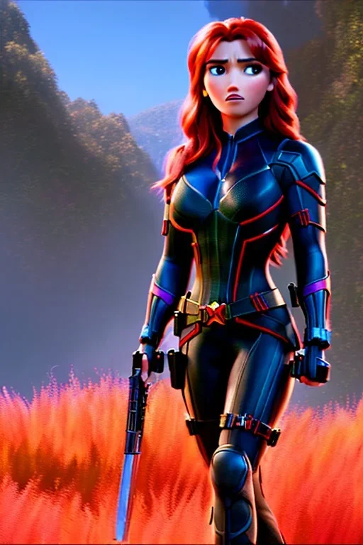 hyper realist, hyper detailed, stunningly beautiful Black widow, MO-DI CARTOON style