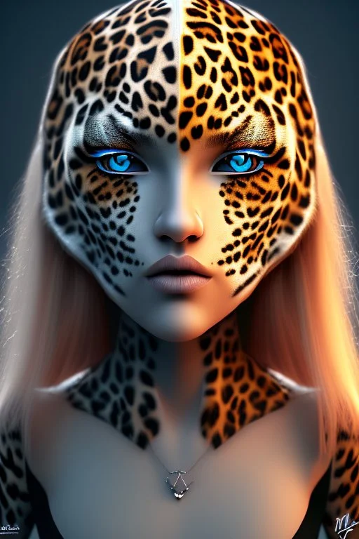 photorealism, leopard witch, french cartoon