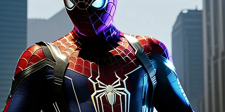 No1st_cr1t1kal, Spider man (miles morales), full body portrait of black samurai gaspunk, high detail, volumetric lighting, tiny features, intricate detail, volumetric clouds