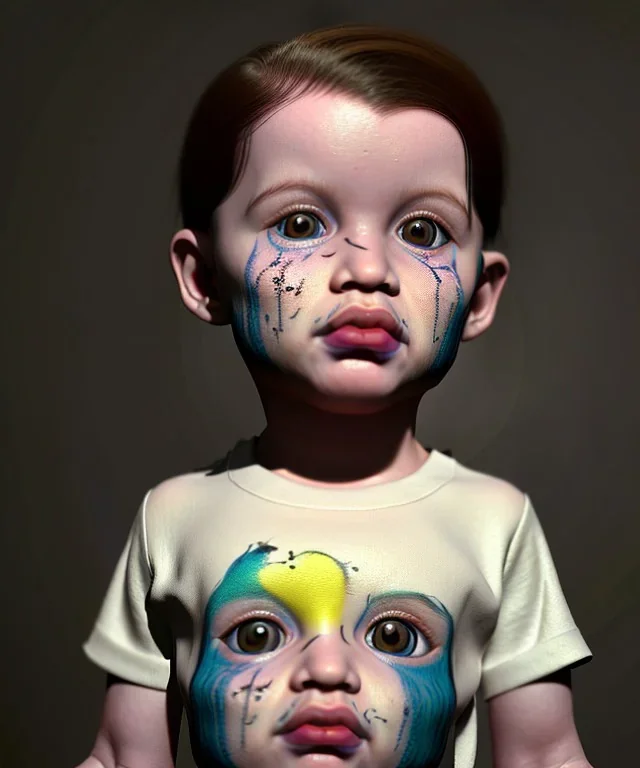 picasso toddler, full body, jump, dramatic lighting, hyper realistic