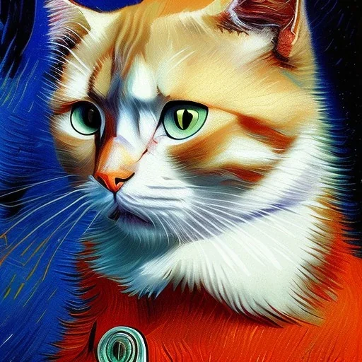 Portrait of a cat by Van Gogh