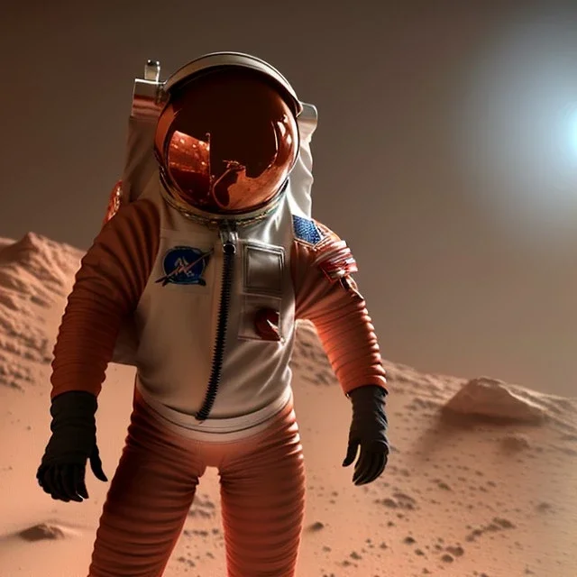 an astronaut in Mars, highly detailed, 3d render