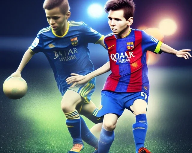 Lionel Messi as a child, 3d art, portrait, 8k resolution