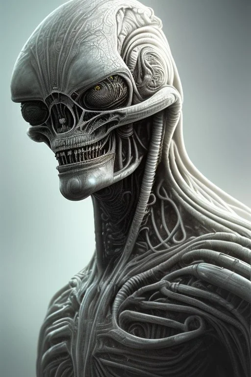 evil berserker, alien, tron, bitcoin eyes, 8k, finely detailed, photo realistic, hr giger