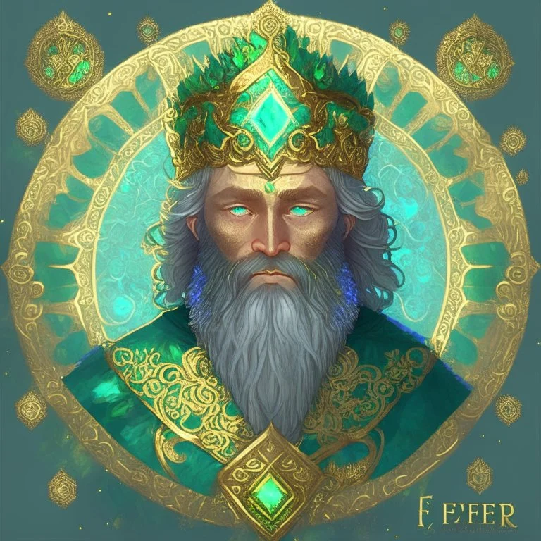 Father Povion's formal title is Grand Prelate of Aére. He is a short and stout halfling, with a bushy beard and bright blue eyes, and dark olive colored skin. On his head is a crown of gold, adorned with a sunburst shaped emerald. The center is eternally glowing, and its rays are formed by intricate gold filigree. He wears a long, white robe with gold embroidery. He carries a golden scepter, which is said to be a gift from Aére himself. He is in charge of everyone at the Dawn Temple.