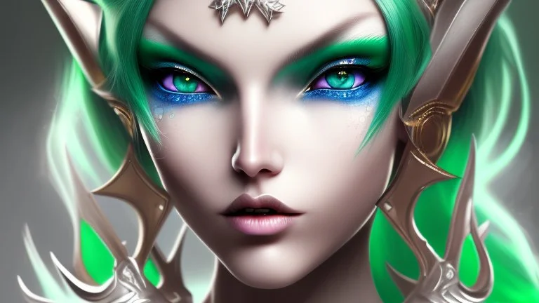 {devil elf} with {green} hair and with cute face, {fire}, blue eyes, skimpy leather clothes, stiletto heels, perfect composition, hyperrealistic, super detailed, 8k, high quality, trending art, trending on artstation, sharp focus, studio photo, intricate details, highly detailed, wide borders