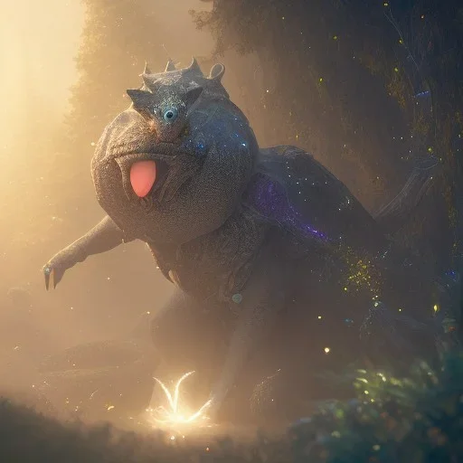 magical creature in a mysterious cosmic backdrop, celestial ambience, soft lighting, unreal engine 5 volumetric lighting, intricate details, realistic style, 8k resolution