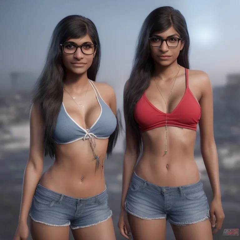 just one people, perfect realistic face "mia khalifa" american actress, full boby, realistic, 4k, render, texture