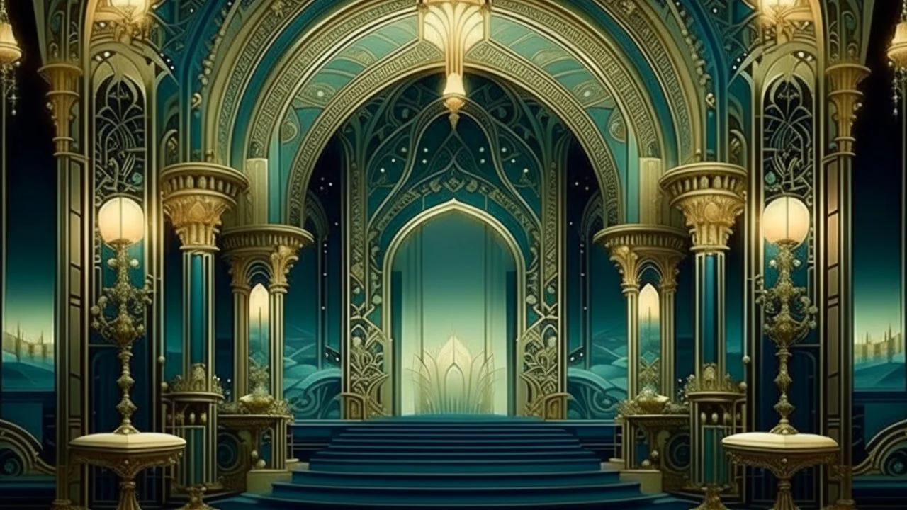 art deco, relaxation, luxury, dream world, calm beauty, symmetry, fantasy world, magic, beautiful composition, exquisite detail