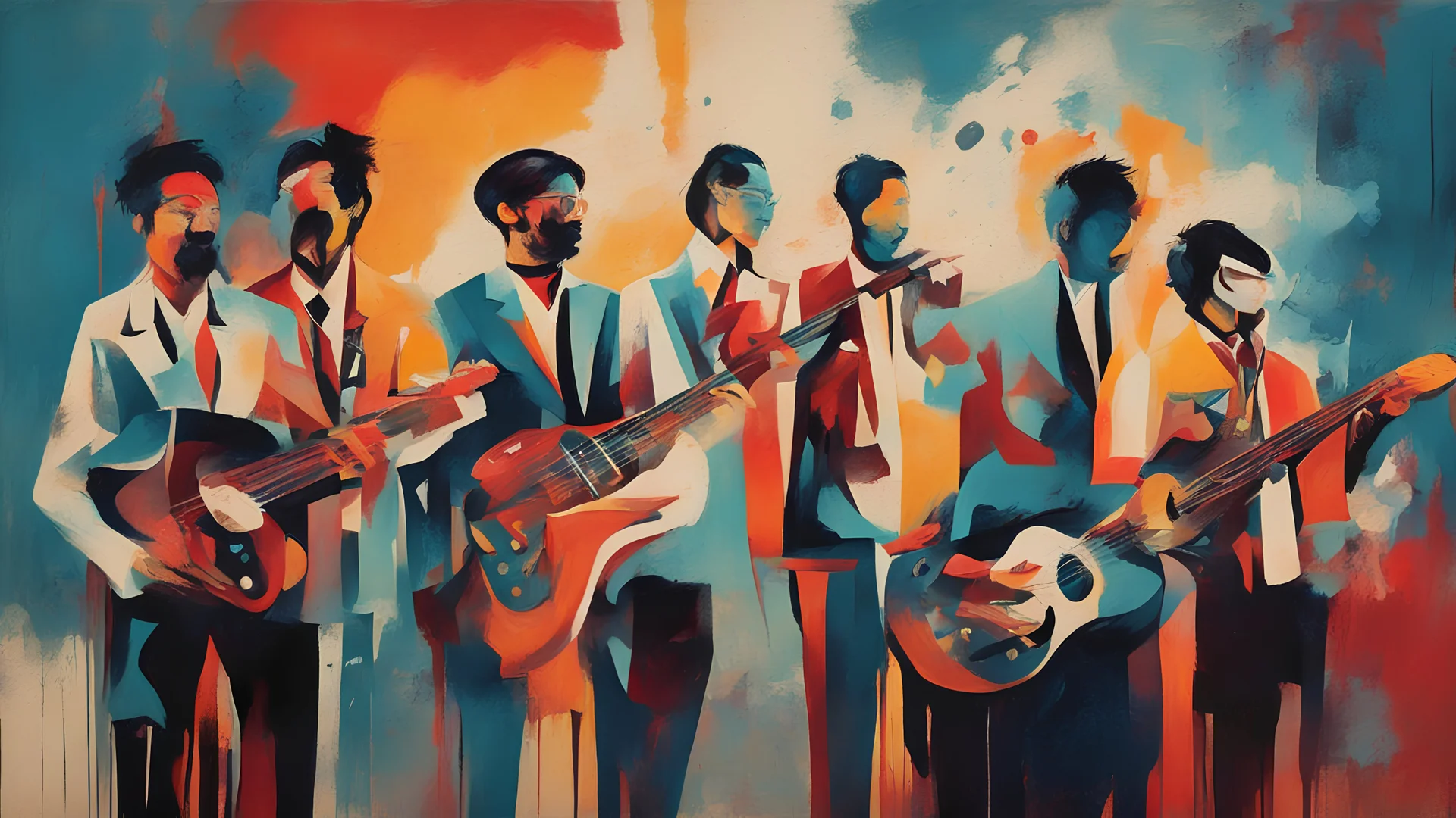 malaysia music band abstract painting retro