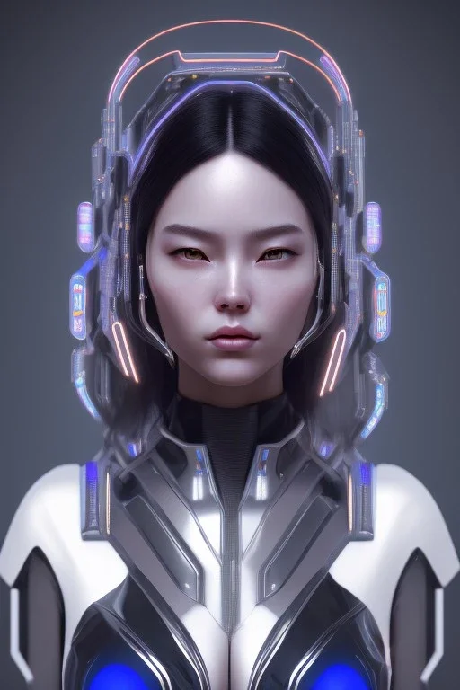 MCU Portrait, Front image, cyberpunk Asian woman rabbit mask, black blue color, latex dress, highly detailed, concept art, smooth, unreal engine 5, god rays, ray tracing, RTX, lumen lighting, ultra detail, volumetric lighting, 3d, finely drawn, high definition, high resolution.