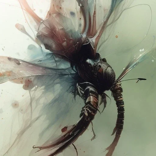  insects nest, 3D, leaning pose, watercolor illustration by <agnes cecile> <Yoji Shinkawa>,