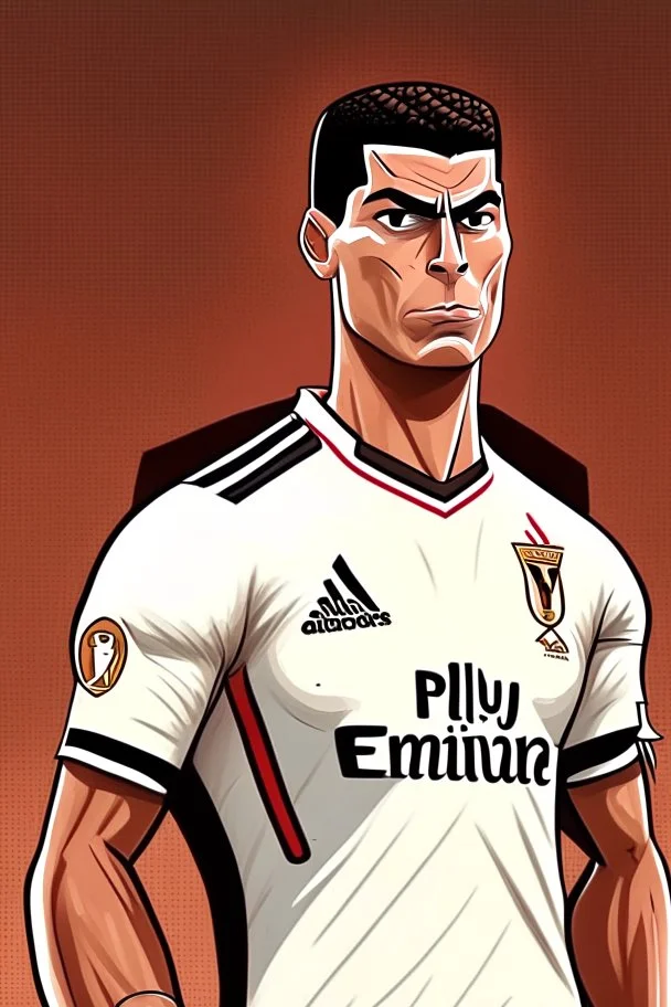 Cristiano Ronaldo wears the Egyptian Zamalek club jersey cartoon 2d