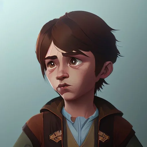 Portrait of a brown haired little wizard kid by Nick Harris