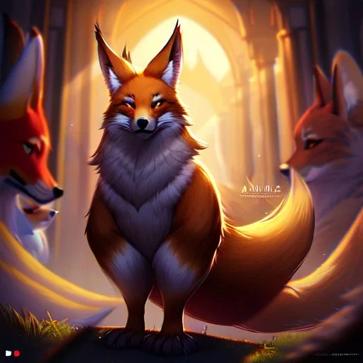 Digital art, High quality, Backlighting, full body portrait, 8k resolution, Realistic, high quality, great details, within portrait, masterpiece, best quality, detailed outfit, vibrant colors, perfect eyes, a human druid, fox fursona, shapeshifter, human shapeshifter, fox shapeshifter, furry, anthropomorphic fox, medieval time period, masterfully drawn