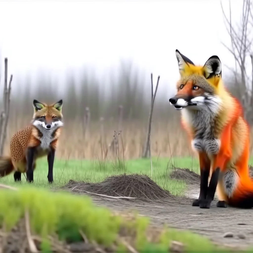 The gopher was scared of the calm fox