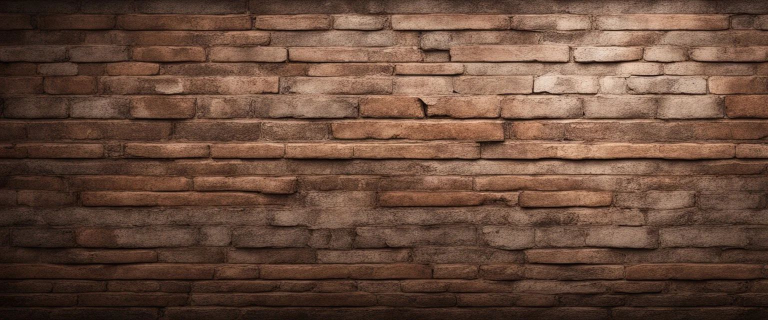 Hyper Realistic Grunge Rustic Brown Wall with brick parts appearance & dark vignette effect