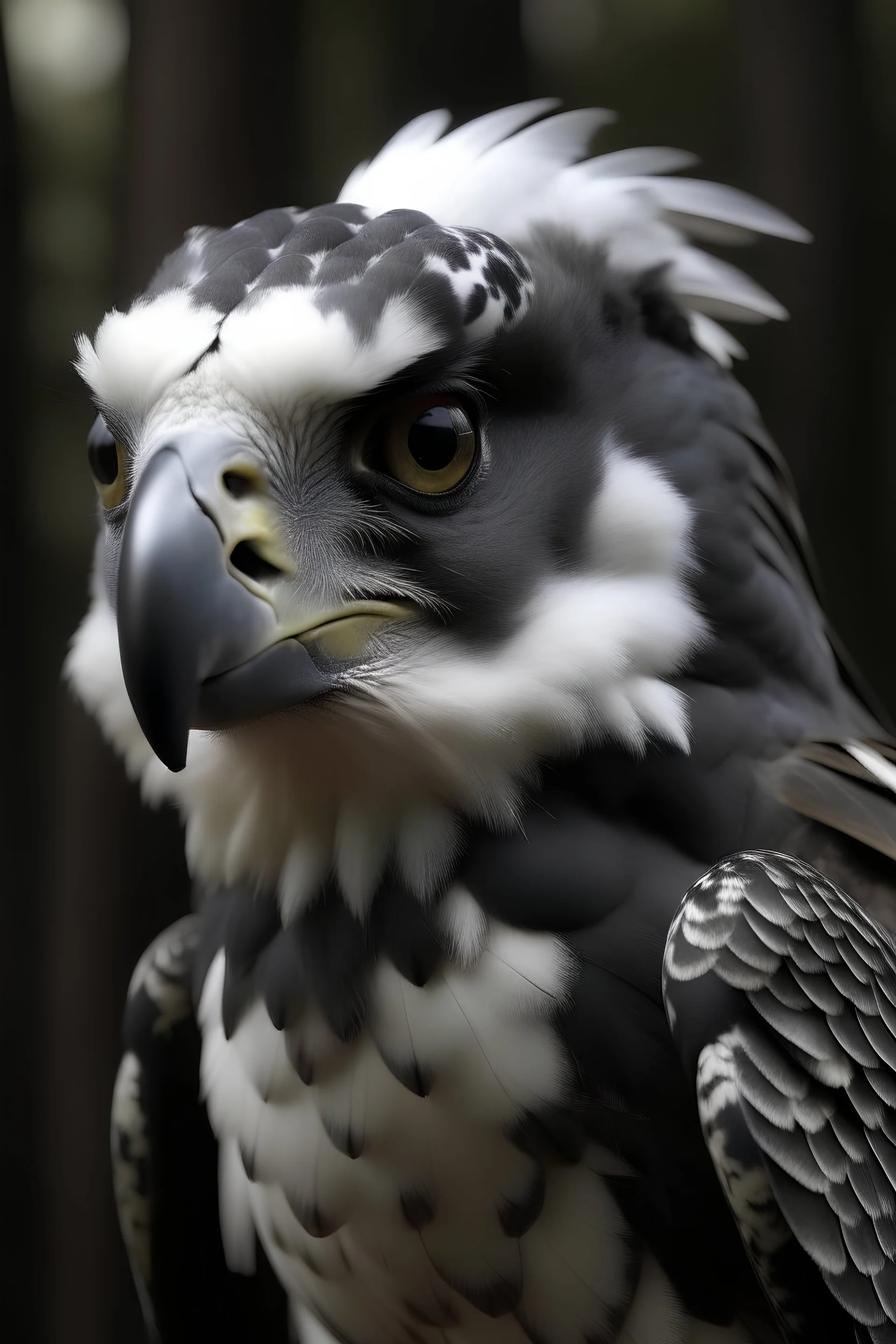 Fotografia realista de un aguila arpia