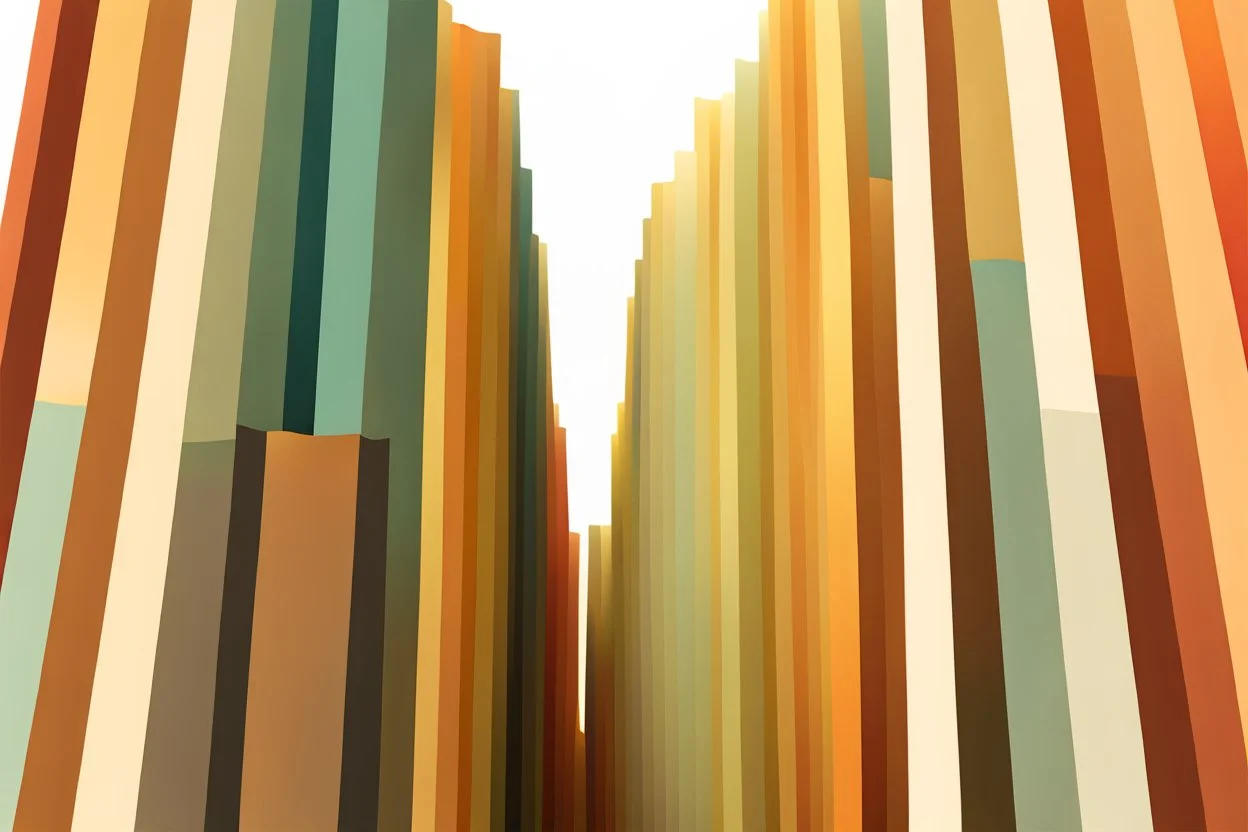 minimal clean thick vertical blocks each line has various colours creating nice earthtones colour gradients