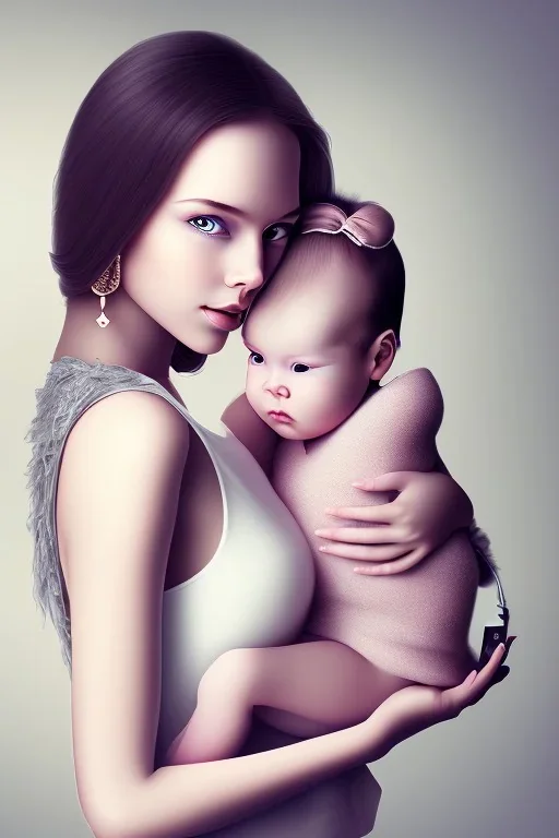 Girl holding baby, cute, beautiful