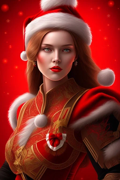 portrait lady red warrior Christmas tree