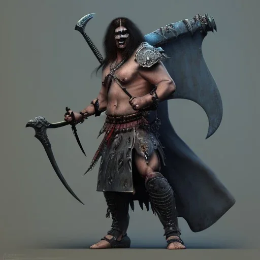 franz frazetta style, The Death Dealer, barbarian warrior with two handed sword