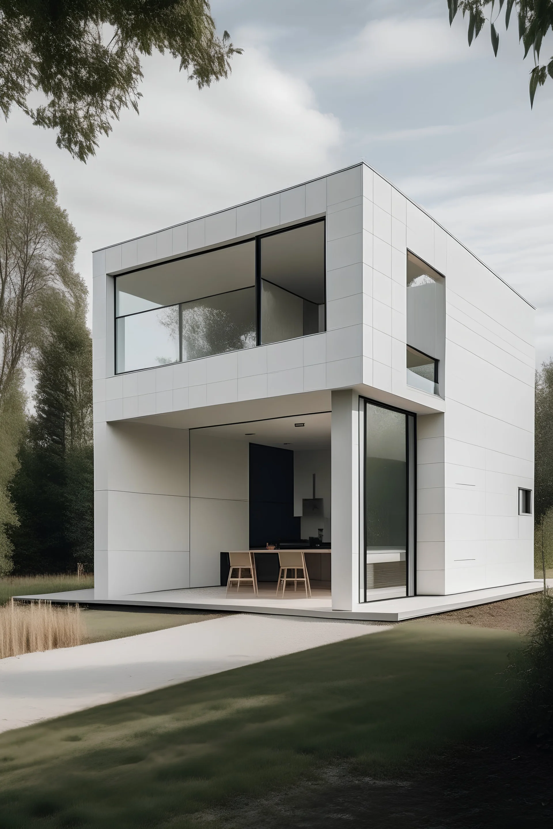 Una casa mínimalista en construcción
