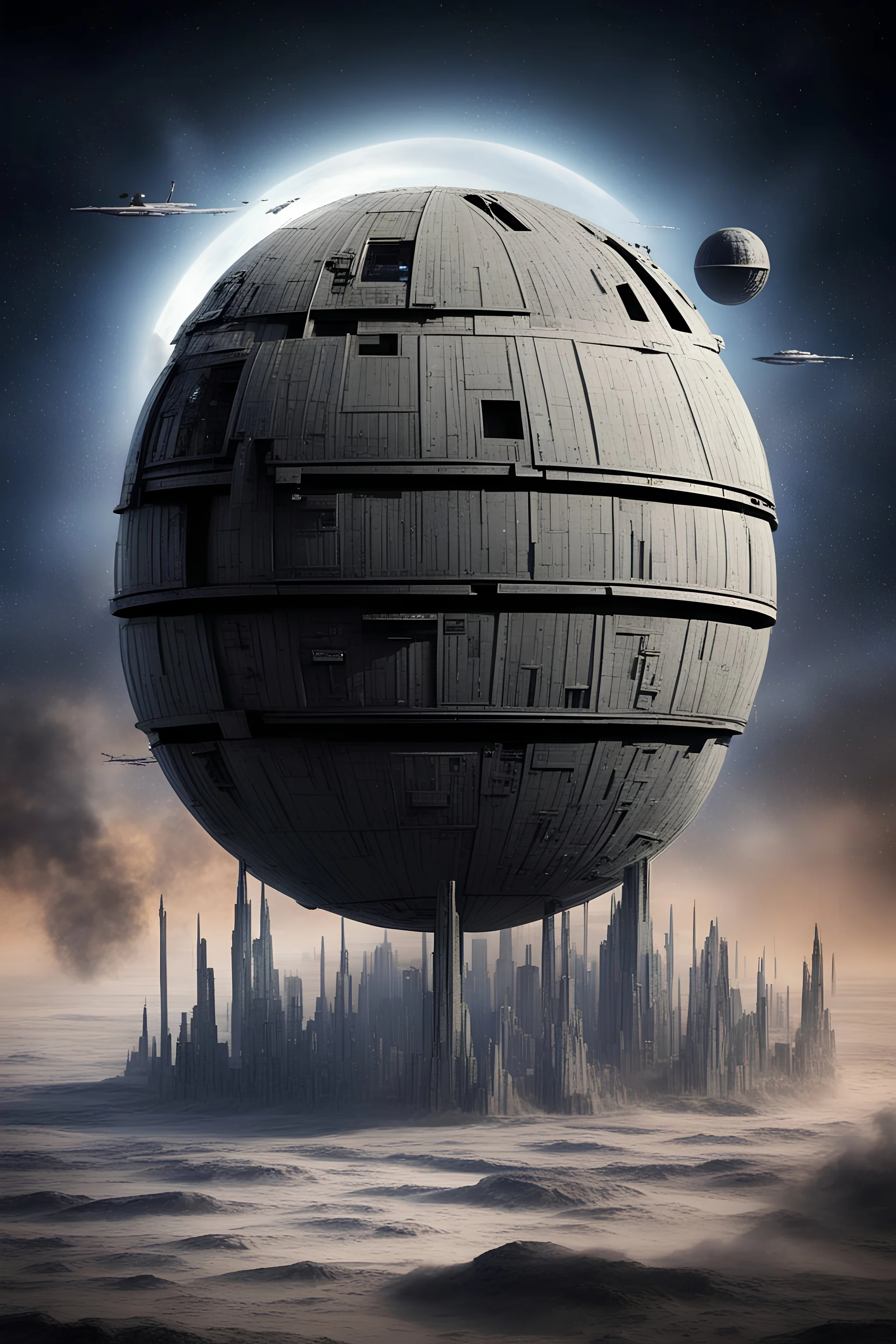 death star from star wars as a flout