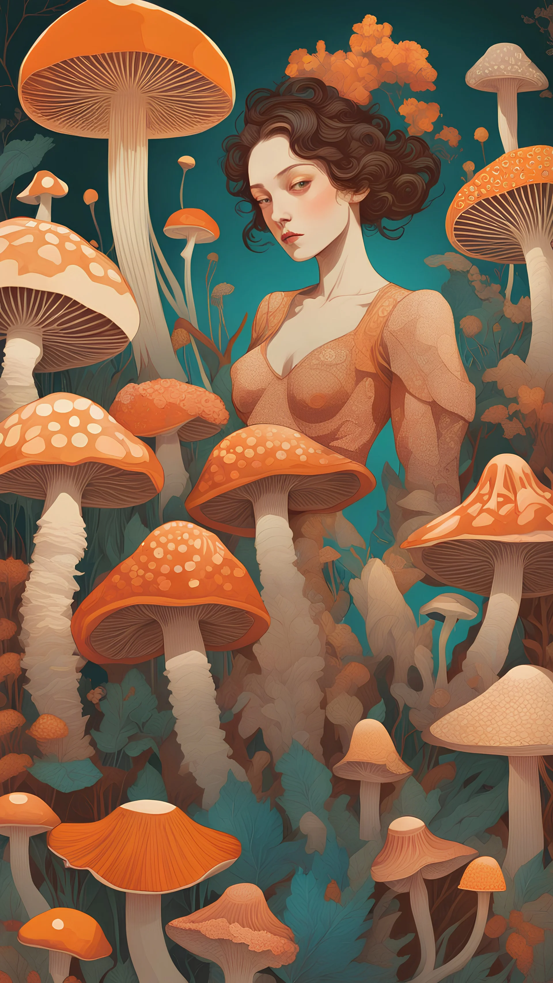 paper craft style mushrooms and flowers ernst haeckel maria sibylla merian. tristan eaton, victo ngai, artgerm, rhads, ross draws, Kaethe Butcher, Hajime Sorayama, Greg Tocchini, Virgil Finlay, sci-fi, colors, neon lights. digital painting, pixiv, by Ilya Kuvshinov (Masterpiece:1.1, Highly detailed:1.1), ultra realistic, (top quality) (depth of field)
