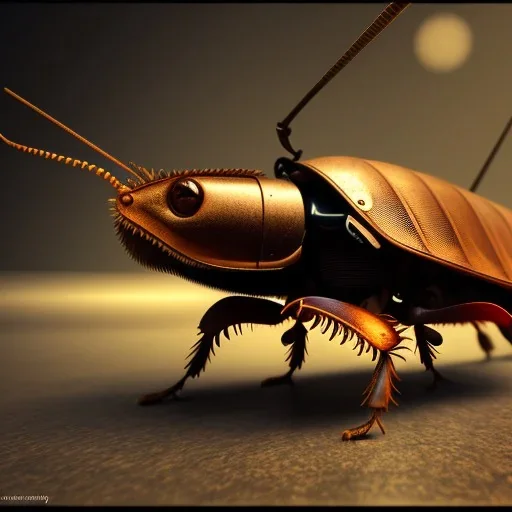 steampunk cockroach, 4k