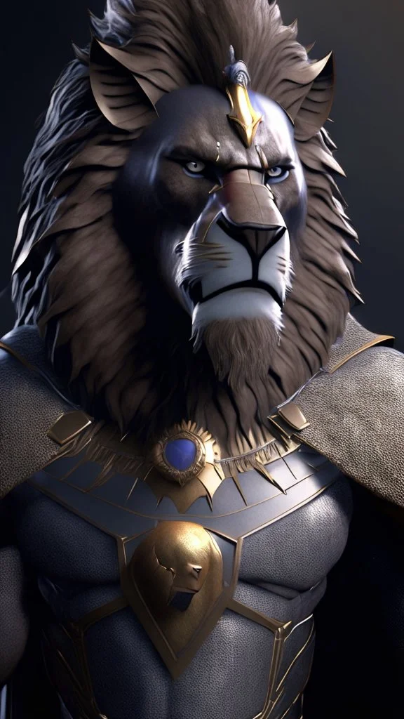 lion with head batman, ultra realistic, 4k, ultra detail, full body