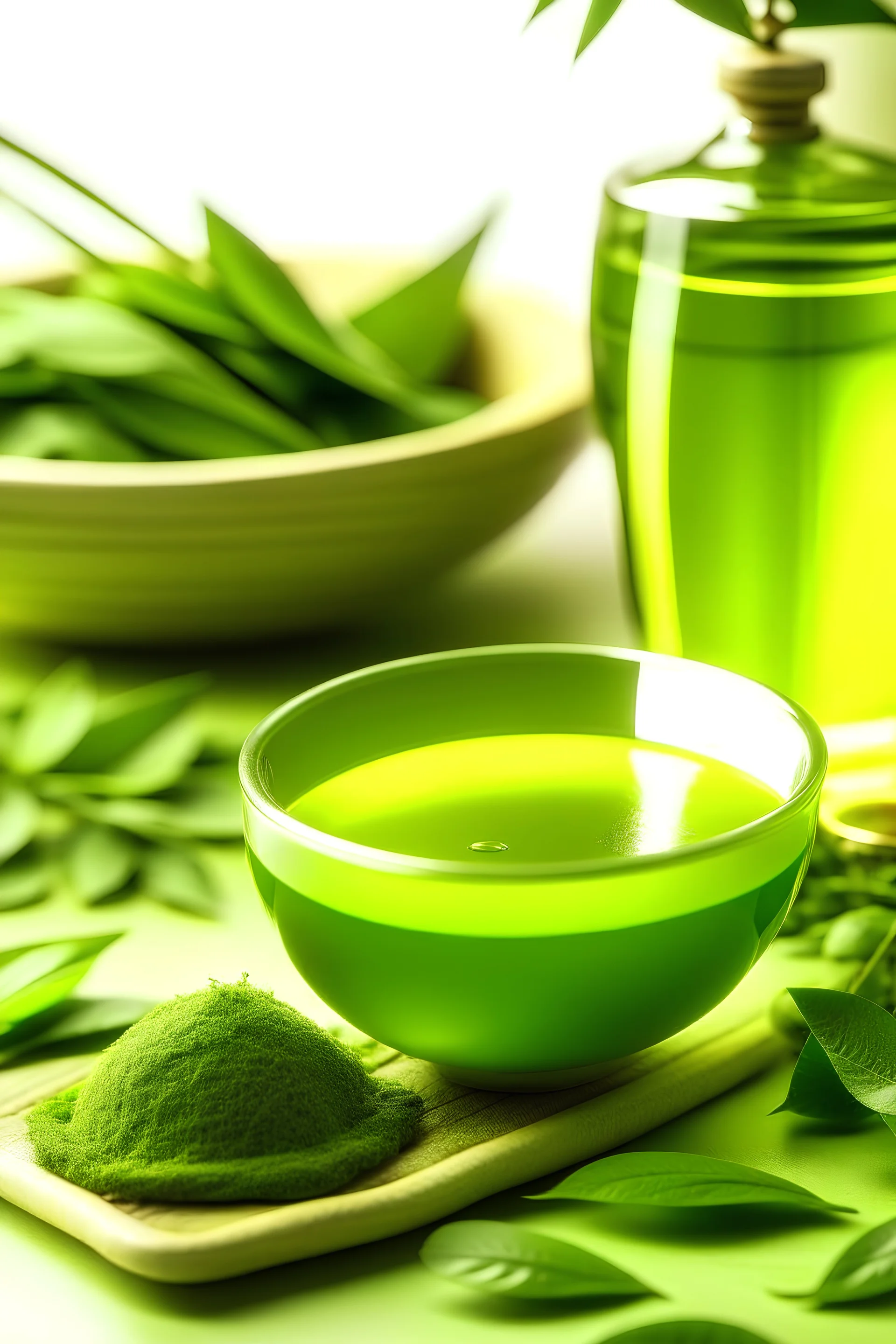 Ingredient Spotlight: Focus on the natural ingredients in green tea skincare by showcasing close-up images of green tea leaves, extracts, and their application in products. Optimize with keywords like "green tea extracts in skincare" or "natural green tea skincare ingredients."