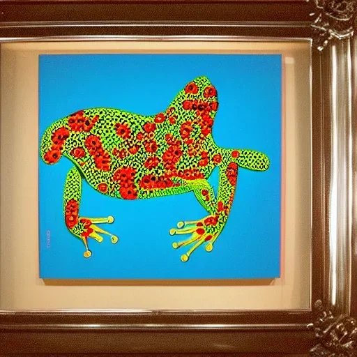 frog on horse by Yayoi Kusama