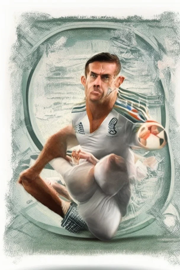 Gareth Bale foot plyer cartoon 2d