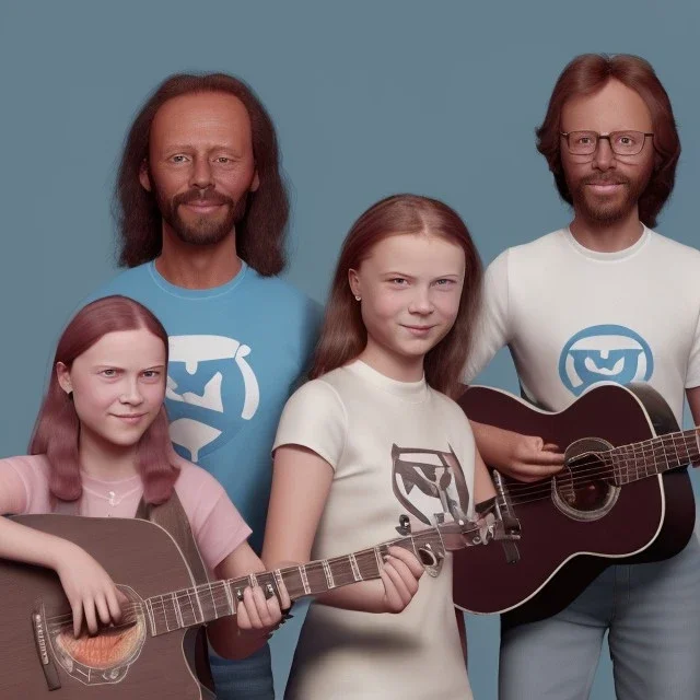  Greta Thunberg portrait as the musical band the BeeGees