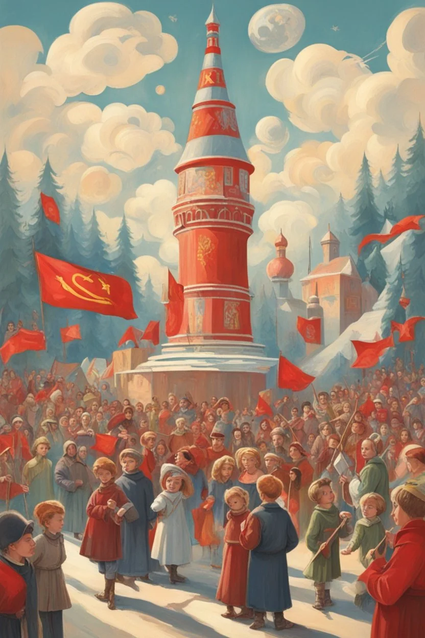 knowledge Day atmosphere in the style of fairy tales of the USSR