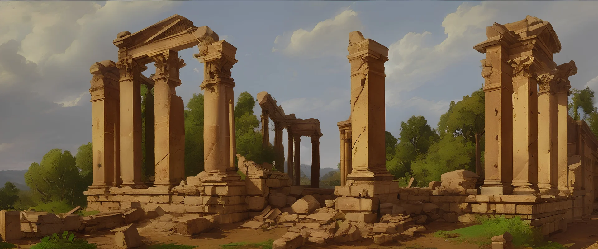 bank ruins by poussin