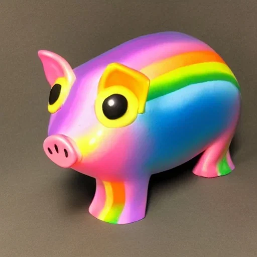 rainbow pig with wings